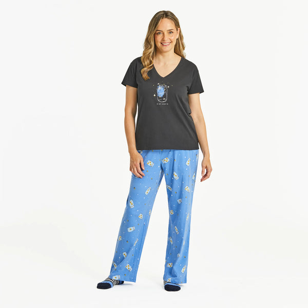 Life Is Good Women's Fireflies Shine On Snuggle Up Relaxed Sleep Vee