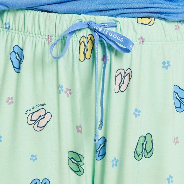 Life Is Good Women's Flip Flop Daisy Pattern Lightweight Sleep Pant