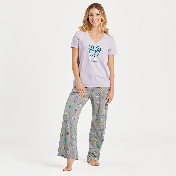 Life Is Good Women's Flip Flop Pattern Snuggle Up Sleep Pant