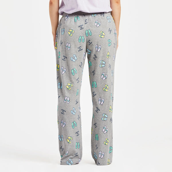 Life Is Good Women's Flip Flop Pattern Snuggle Up Sleep Pant