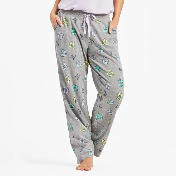 life is good Women's Flip Flop Pattern Snuggle Up Sleep Pant
