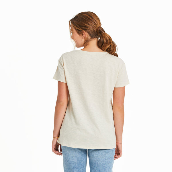 Life Is Good Women's Floral Bee Mandala Slub Easy Fit Tee