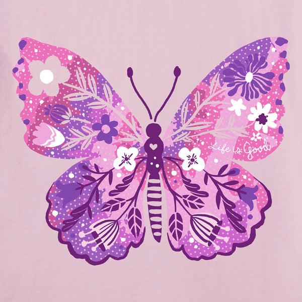 Life Is Good Women's Floral Butterfly Tie Dye Simply True Fleece Hoodie