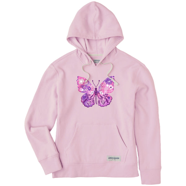life is good Women's Floral Butterfly Tie Dye Simply True Fleece Hoodie