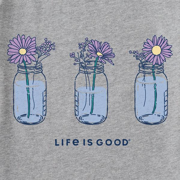 Life Is Good Women's Floral Jars Short Sleeve Crusher Tee
