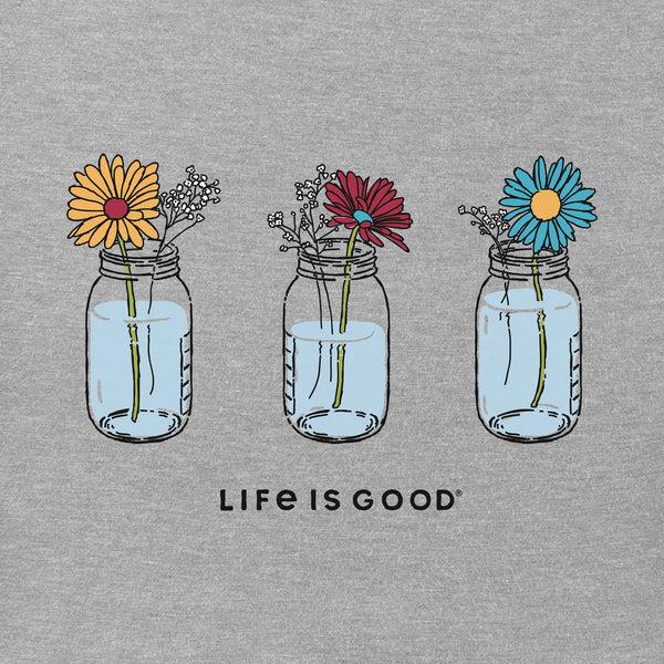 Life Is Good Women's Floral Jars Short Sleeve Crusher Vee