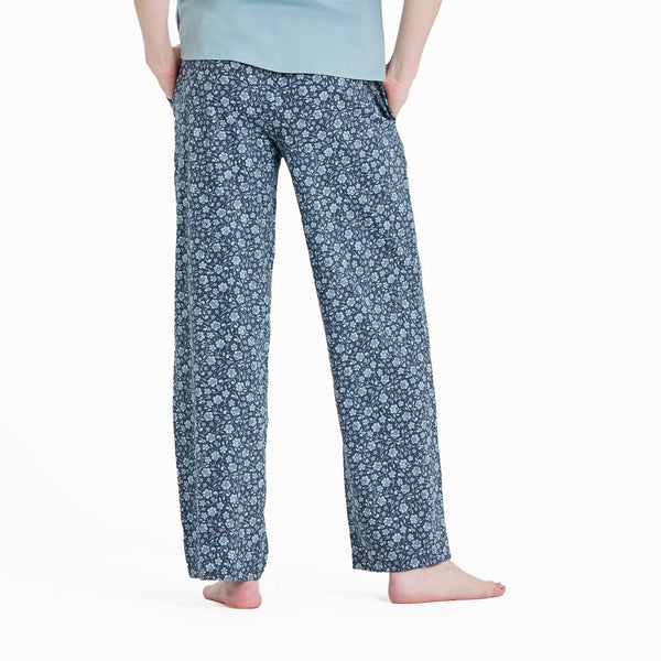 Life Is Good Women's Floral Paw Pattern Snuggle Up Sleep Pant