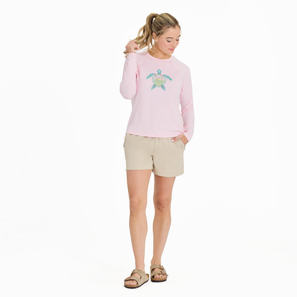 Life Is Good Women's Floral Turtle Long Sleeve Rashguard