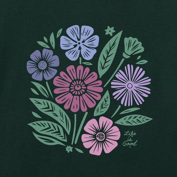 Life Is Good Women's Flower Medley Short Sleeve Crusher Tee