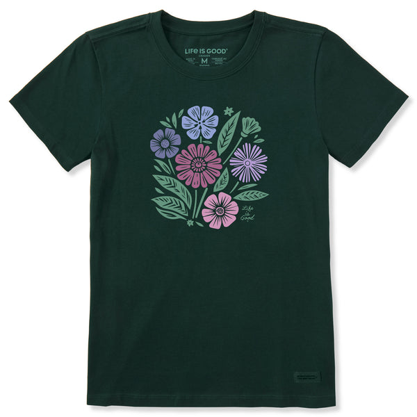 life is good Women's Flower Medley Short Sleeve Crusher Tee