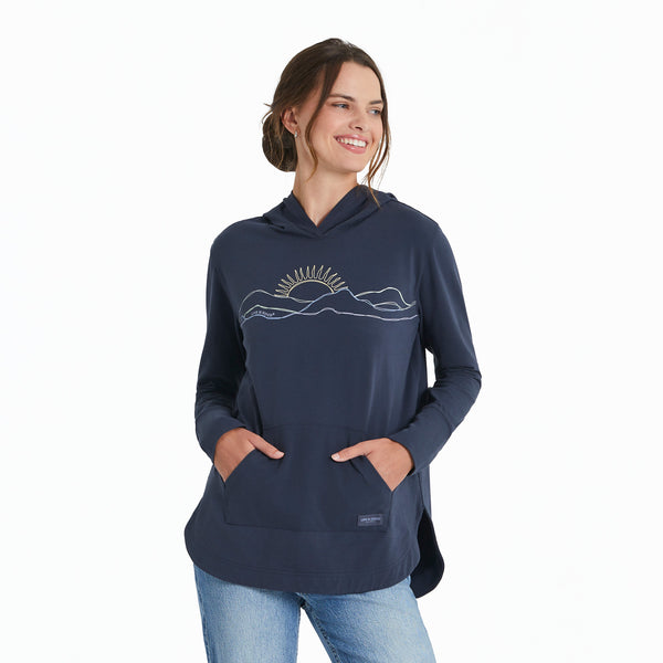 life is good Women's Freehand Mountain Sun Crusher-FLEX Hoodie Tunic