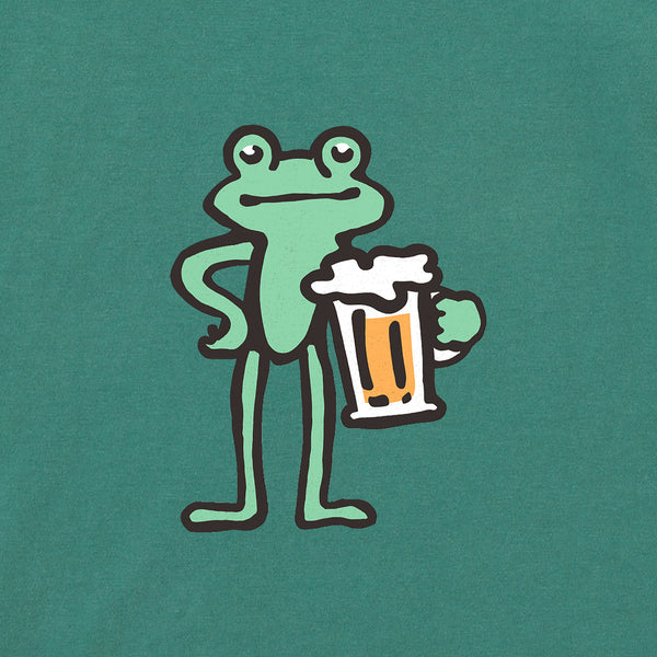 Life Is Good Women's Frog With Beer Short Sleeve Crusher Boxy Tee
