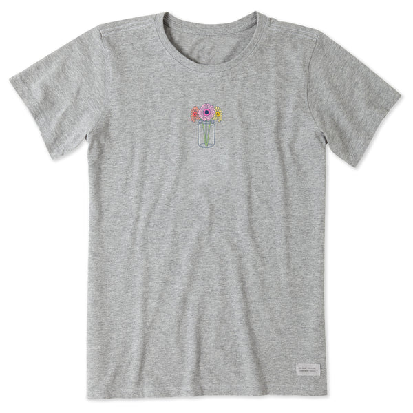 Life Is Good Women's Gerbera Flower Jar Short Sleeve Tee