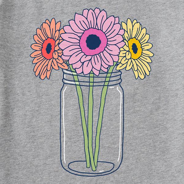 Life Is Good Women's Gerbera Flower Jar Short Sleeve Tee