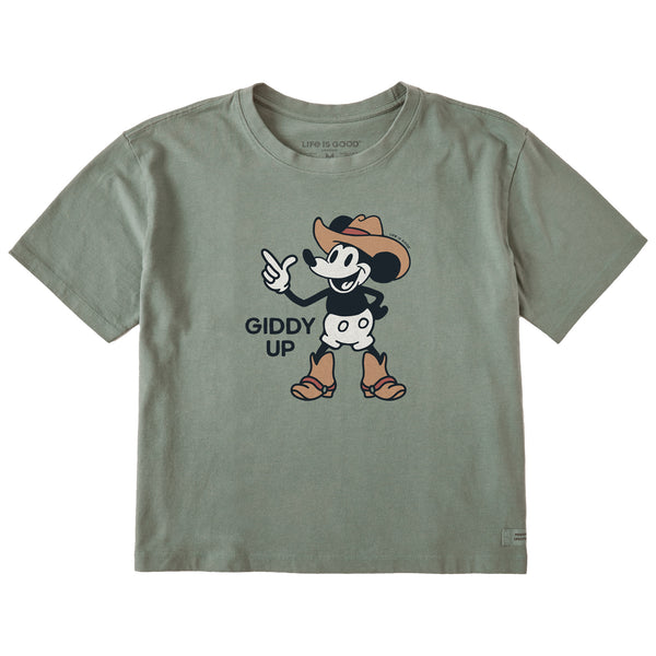 life is good Women's Giddy Up Willie Short Sleeve Crusher Boxy Tee