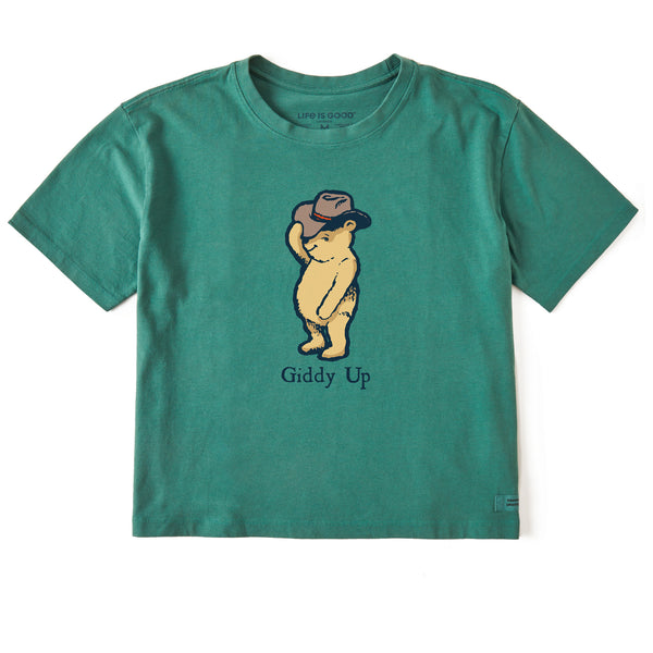 life is good Women's Giddy Up Winnie Short Sleeve Crusher Boxy Tee
