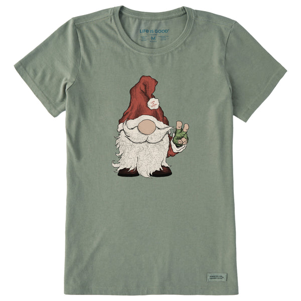 Life Is Good Women's Gnome Santa Short Sleeve Crusher Tee