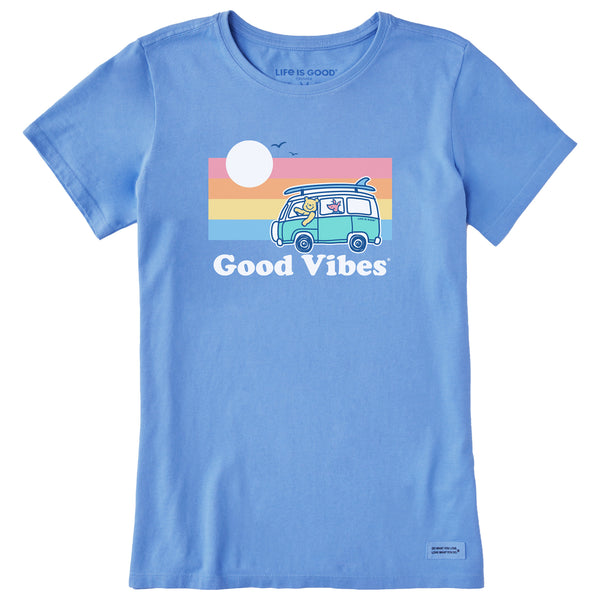 life is good Women's Good Vibes Winnie u0026 P Van Short Sleeve Tee