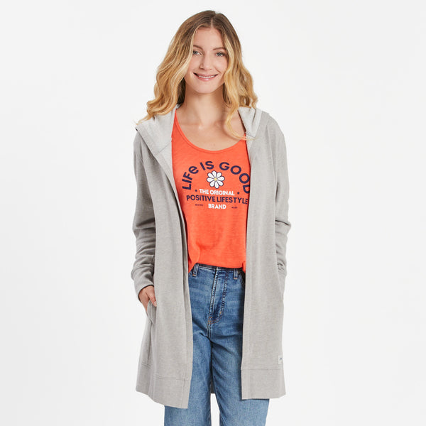 life is good Women's Good Vibes Wordmark Beyond Hip French Terry Tunic