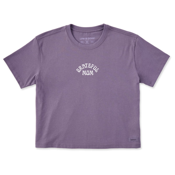 life is good Women's Grateful Mom Arch Short Sleeve Crusher Boxy Tee