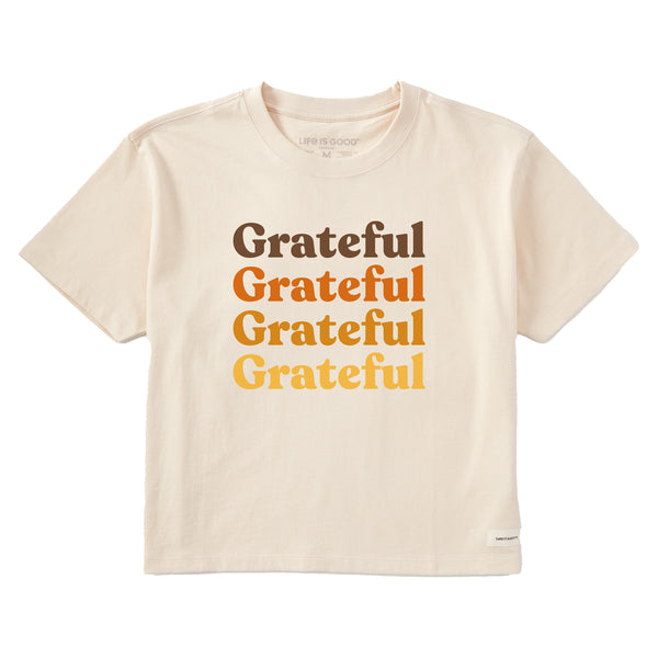 life is good Women's Grateful Stack Short Sleeve Crusher Boxy Tee