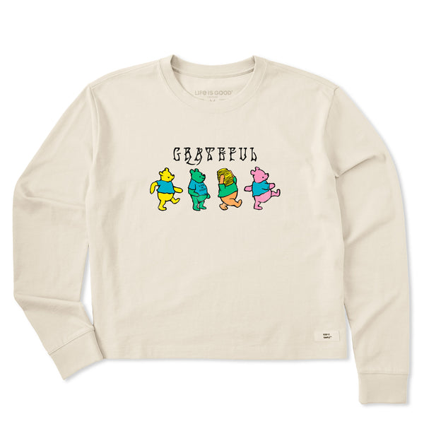 Life Is Good Women's Grateful Winnies Long Sleeve Crusher Boxy Tee