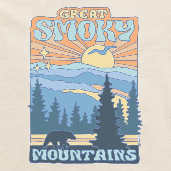 Life Is Good Women's Great Smoky Mountains Poster Short Sleeve Crusher Tee