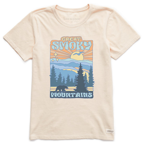 life is good Women's Great Smoky Mountains Poster Short Sleeve Crusher Tee