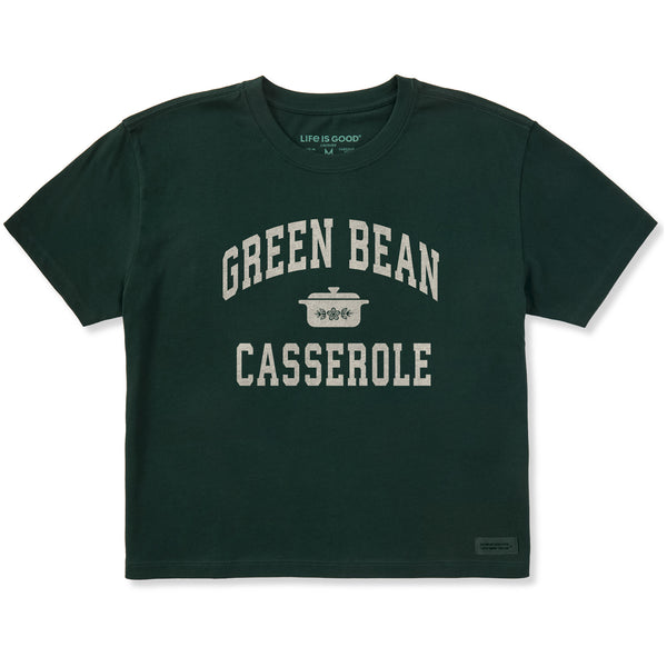 life is good Women's Green Bean Casserole Athletic Arch Short Sleeve Crusher Boxy Tee