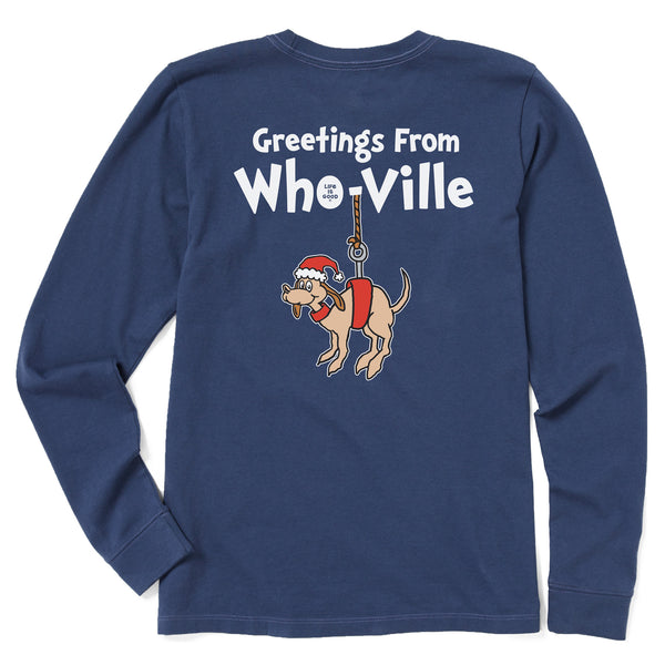Life Is Good Women's Greetings From Who-Ville Long Sleeve Crusher Tee