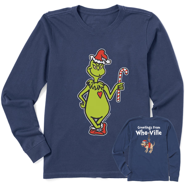 life is good Women's Greetings From Who-Ville Long Sleeve Crusher Tee