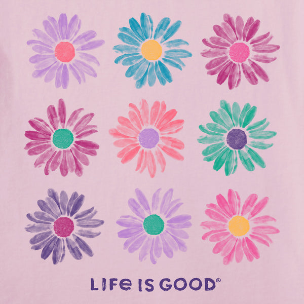 Life Is Good Women's Grid Of Painted Daisies Simply True Fleece Hoodie