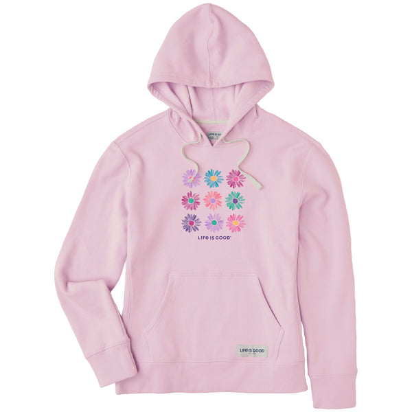life is good Women's Grid of Painted Daisies Simply True Fleece Hoodie