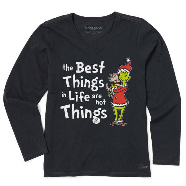 life is good Women's Grinch and Max The Best Things Long Sleeve Crusher Vee