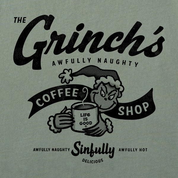 Life Is Good Women's Grinch Coffee Shop Long Sleeve Crusher Tee