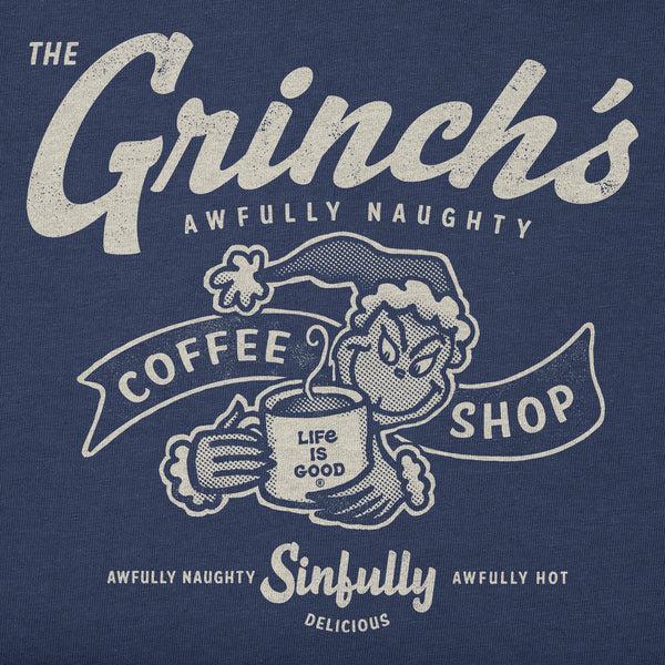Life Is Good Women's Grinch Coffee Shop Long Sleeve Crusher Tee