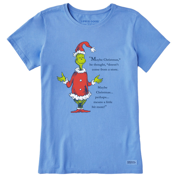 Life Is Good Women's Grinch Meaning Of Christmas Short Sleeve Crusher Tee