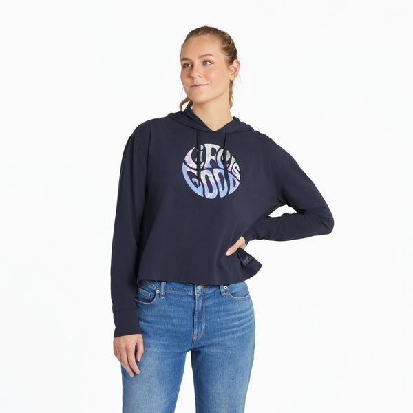 life is good Women's Groovy Tie Dye LIG Crusher-FLEX Boxy Hoodie