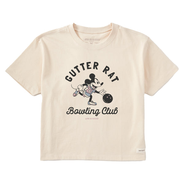 life is good Women's Gutter Rat Bowling Club Short Sleeve Crusher Boxy Tee