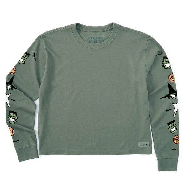 life is good Women's Halloween Long Sleeve Crusher Boxy Tee