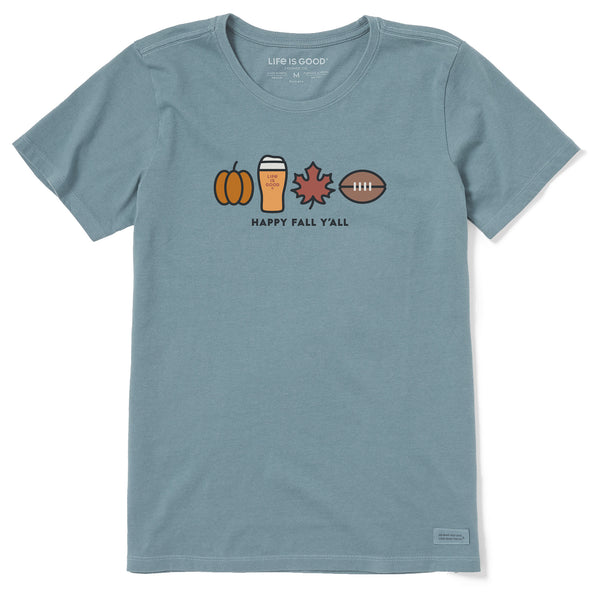 life is good Women's Happy Fall Icons Short Sleeve Crusher Tee
