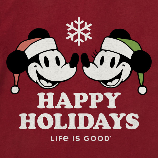 Life Is Good Women's Happy Holidays Willie Long Sleeve Crusher Vee