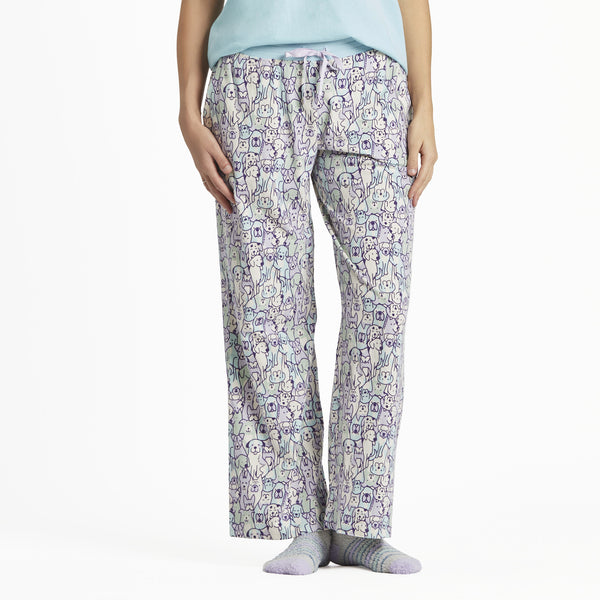 life is good Women's Heart of Dogs Pattern Snuggle Up Sleep Pant