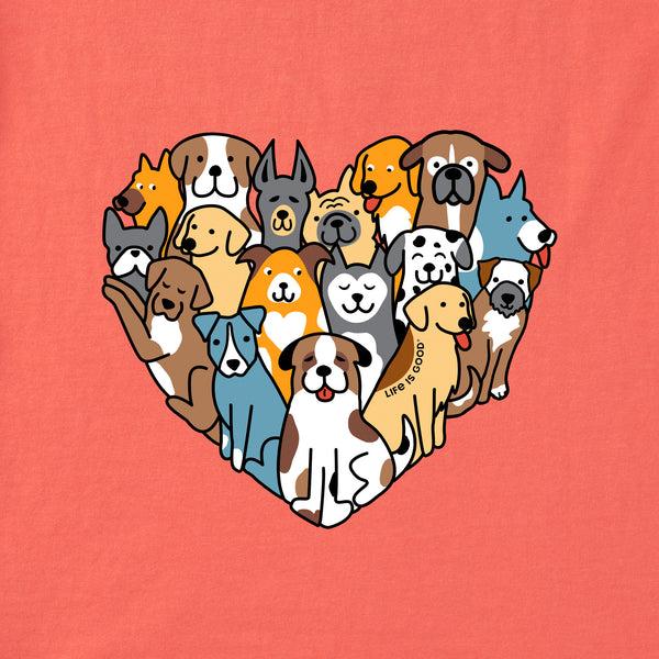 Life Is Good Women's Heart Of Dogs Short Sleeve Vee