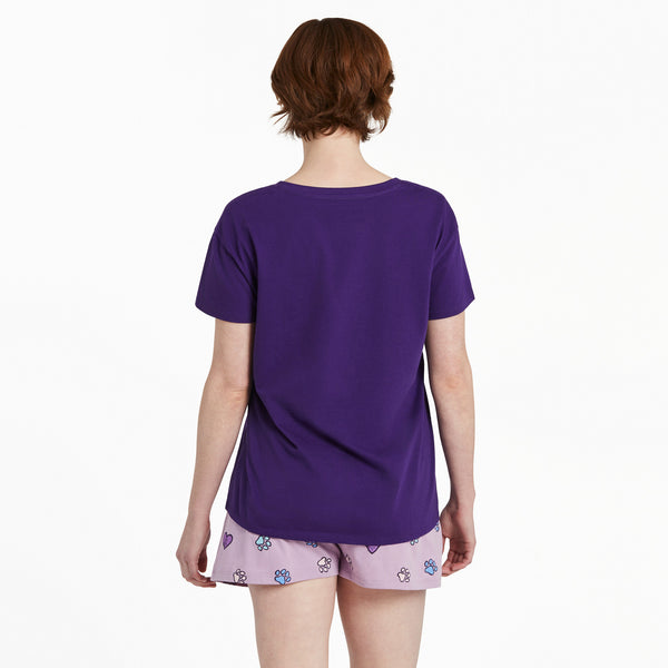 Life Is Good Women's Heart Paw Trio Snuggle Up Relaxed Sleep Vee