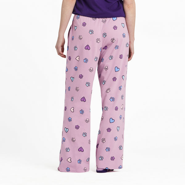 Life Is Good Women's Hearts And Paws Pattern Snuggle Up Sleep Pant