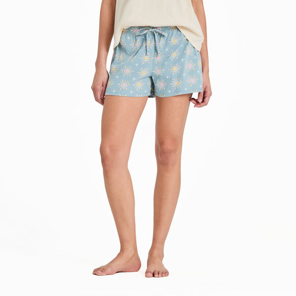 life is good Women's Hello Sunshine Pattern Snuggle Up Sleep Short
