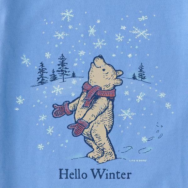 Life Is Good Women's Hello Winter Winnie Long Sleeve Crusher Tee