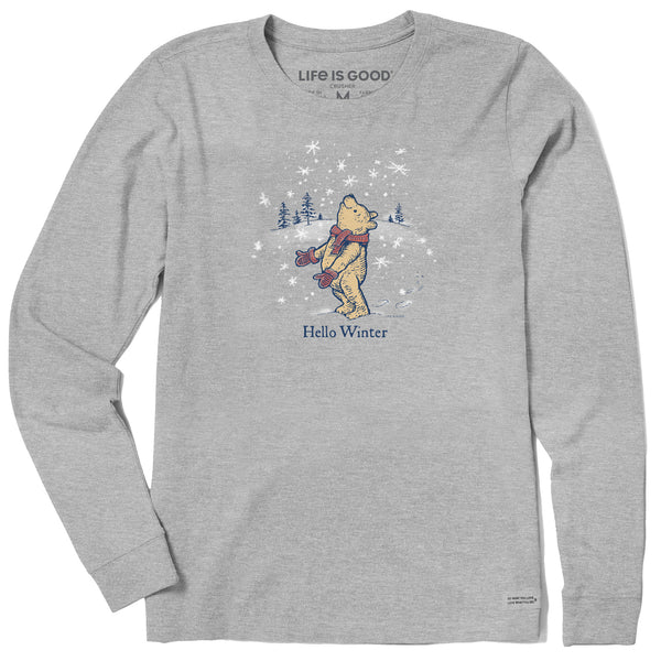 Life Is Good Women's Hello Winter Winnie Long Sleeve Crusher Tee