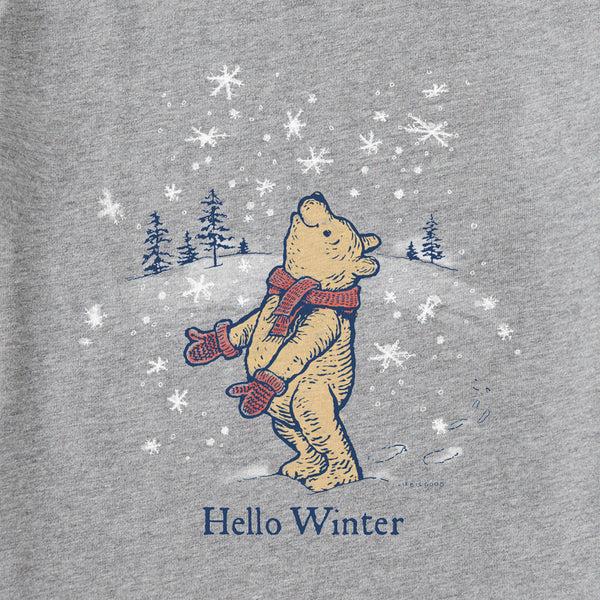 Life Is Good Women's Hello Winter Winnie Long Sleeve Crusher Tee